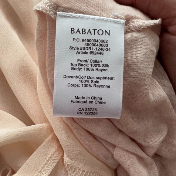 Aritzia Babaton flowy silk sheer pink short sleeve - Picture 5 of 8